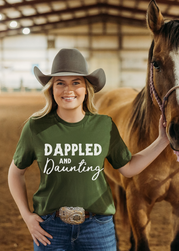 Dappled & Daunting Short Sleeve Tee Horse Color Shirt Printify Olive XS 
