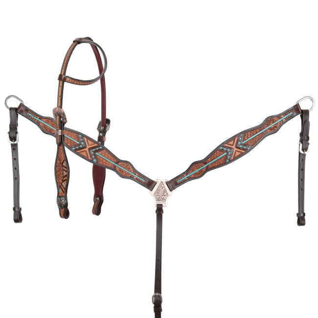 Arrow Ridge One Ear Headstall and Breastcollar Set headstall set Shiloh