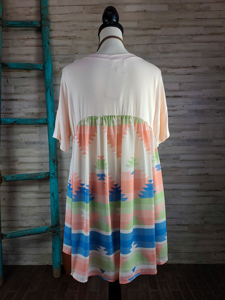 Aztec Print Woven High Low Tunic Tunic Avery