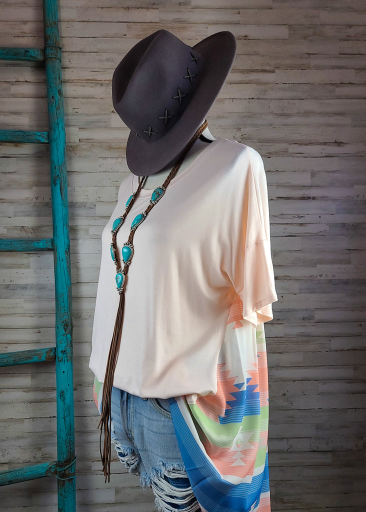 Aztec Print Woven High Low Tunic Tunic Avery