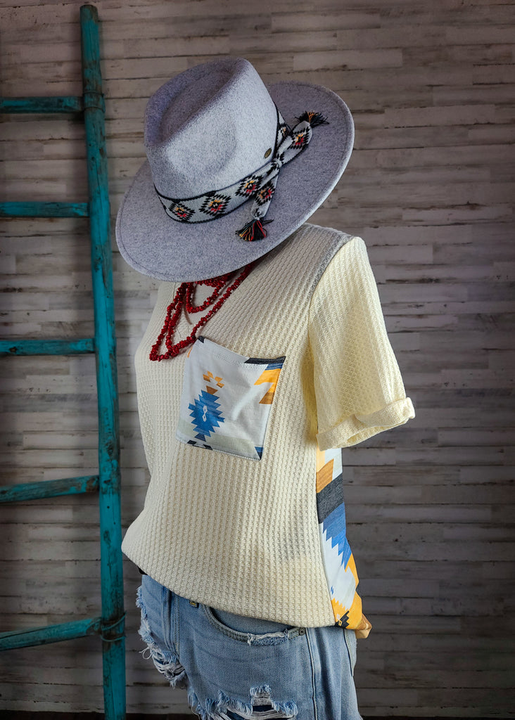 Aztec Vanilla Waffle Top Tunic Tunic Avery