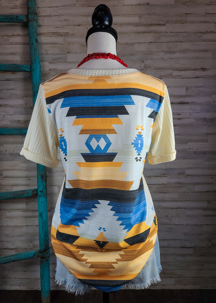 Aztec Vanilla Waffle Top Tunic Tunic Avery