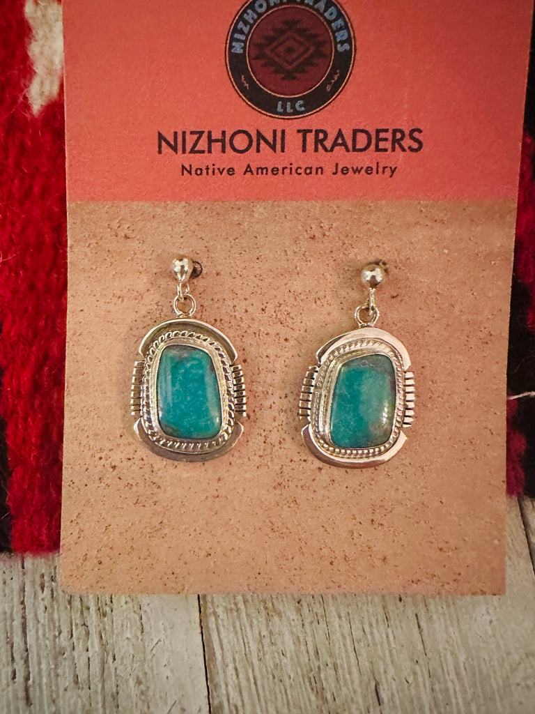 Western Blues Dangle Earrings NT jewelry Nizhoni Traders LLC   