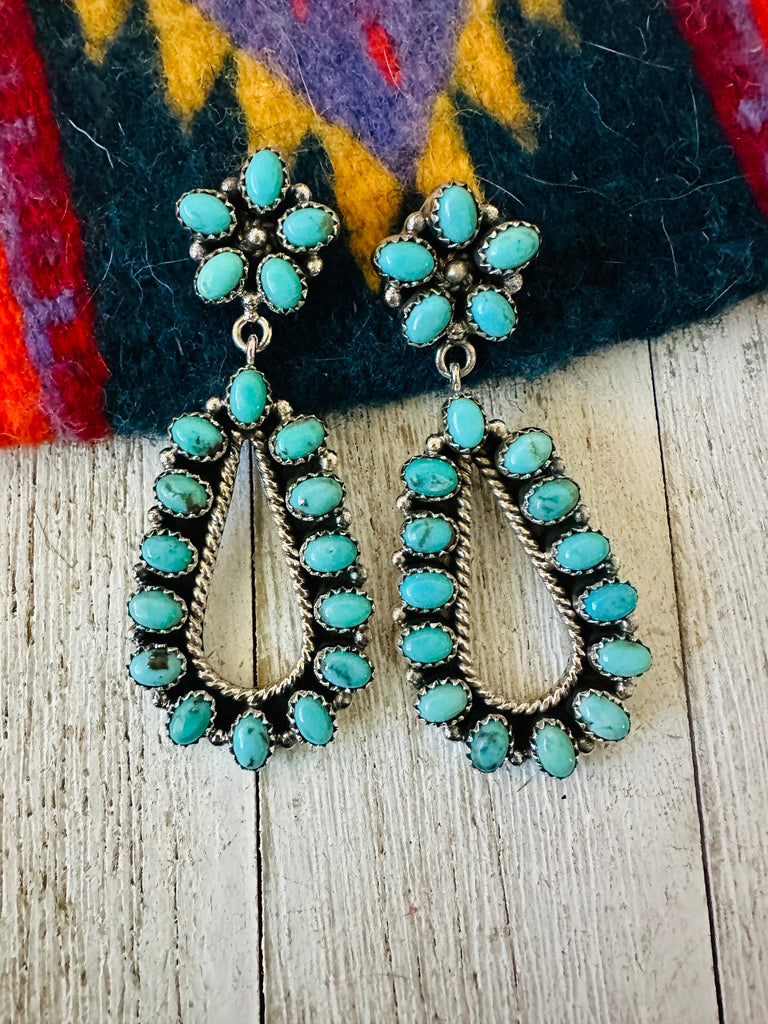 Pretty in Blue Dangle Earrings NT jewelry Nizhoni Traders LLC   