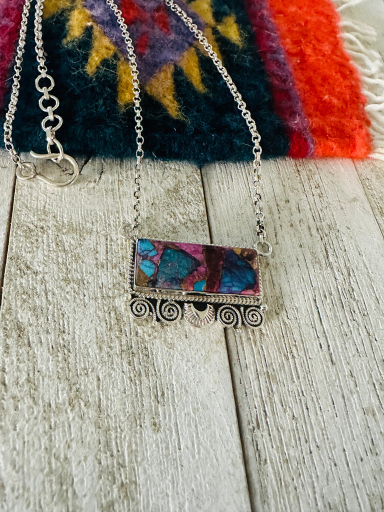 Southwestern Abstract Bar Necklace Jewelry & Watches:Ethnic, Regional & Tribal:Necklaces & Pendants Nizhoni Traders LLC   