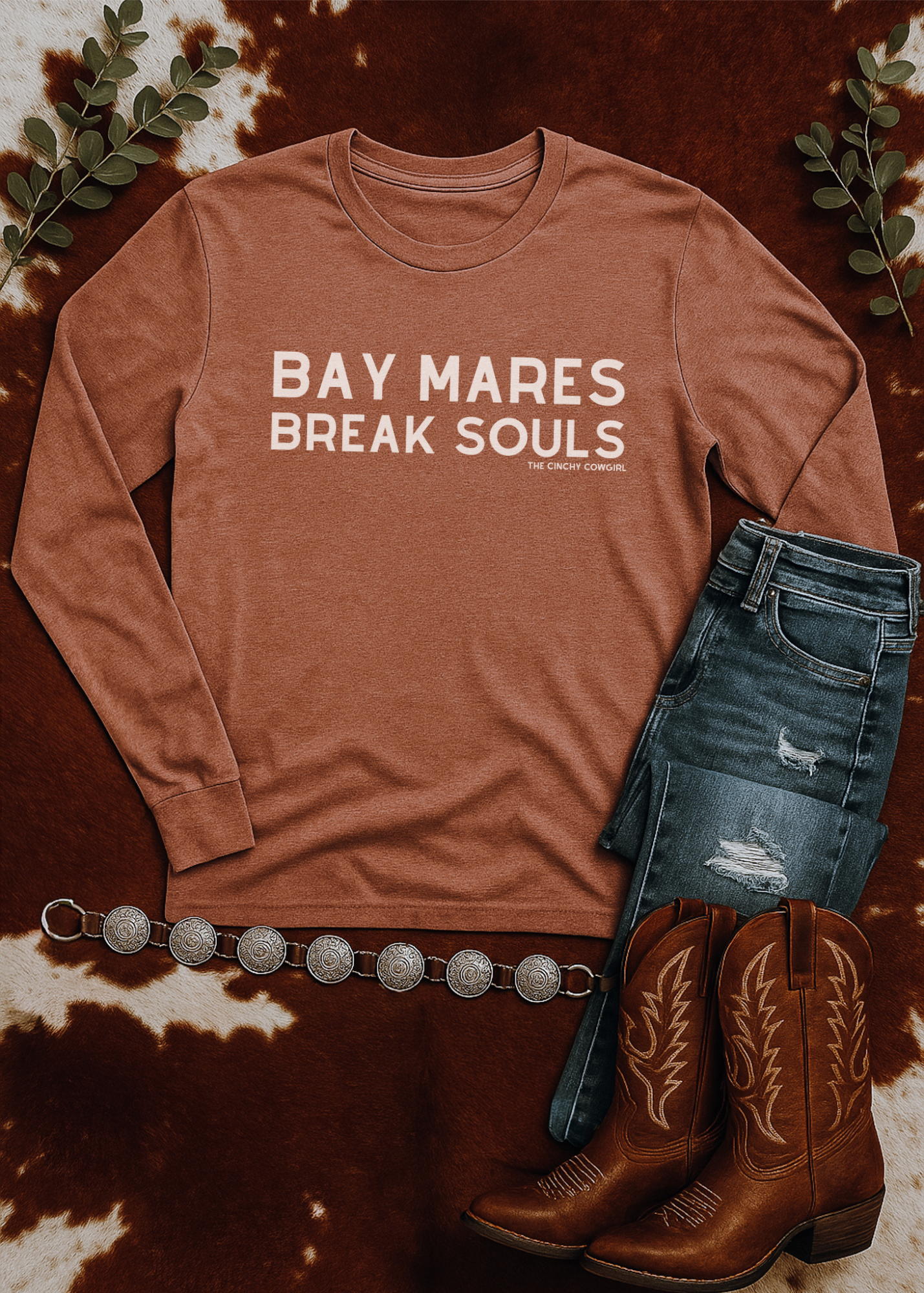 Bay Mares Break Souls Long Sleeve Tee Long-sleeve The Cinchy Cowgirl - Print
