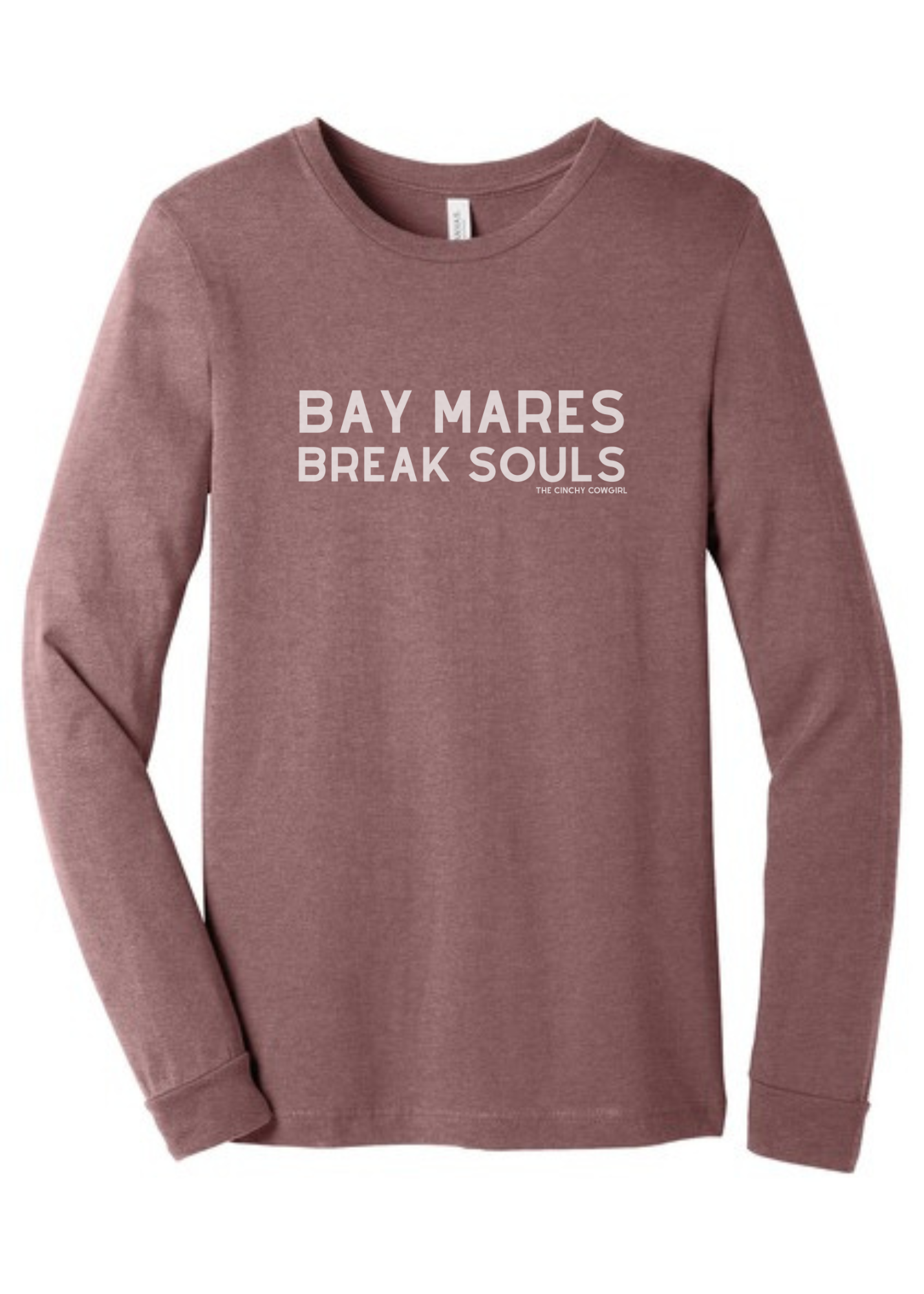 Bay Mares Break Souls Long Sleeve Graphic Tee Long Sleeve Graphic Tee The Cinchy Cowgirl Heather Mauve Small