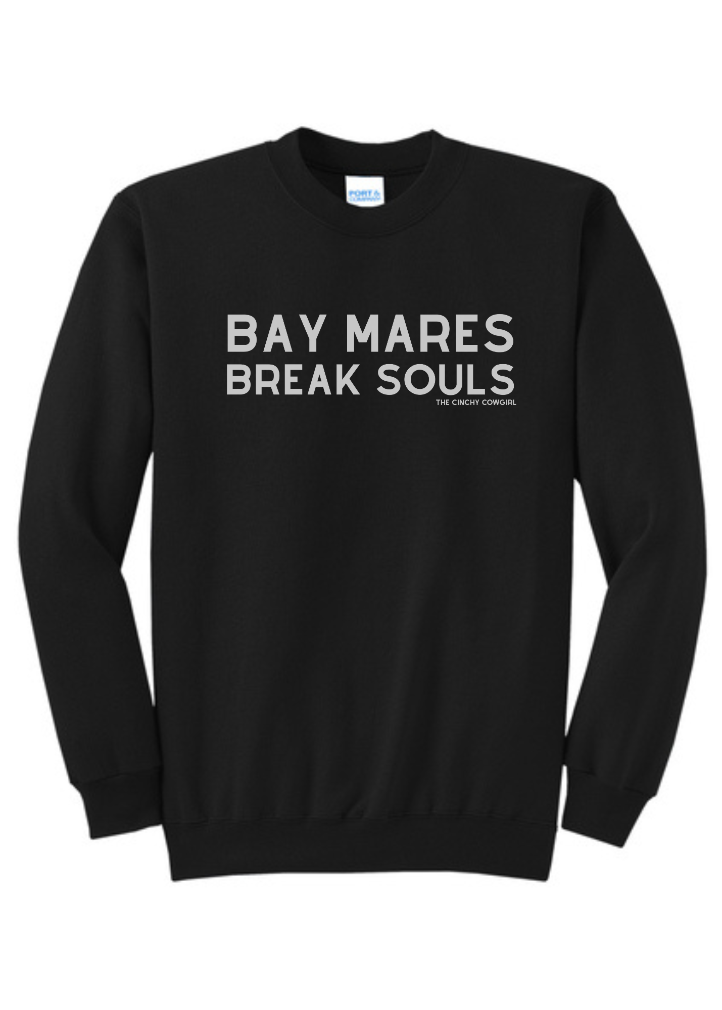 Bay Mares Break Souls Pullover Graphic Pullover The Cinchy Cowgirl Small Black