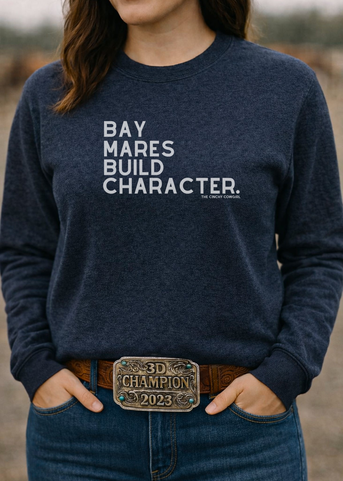 Bay Mares Build Character Pullover Graphic Pullover The Cinchy Cowgirl