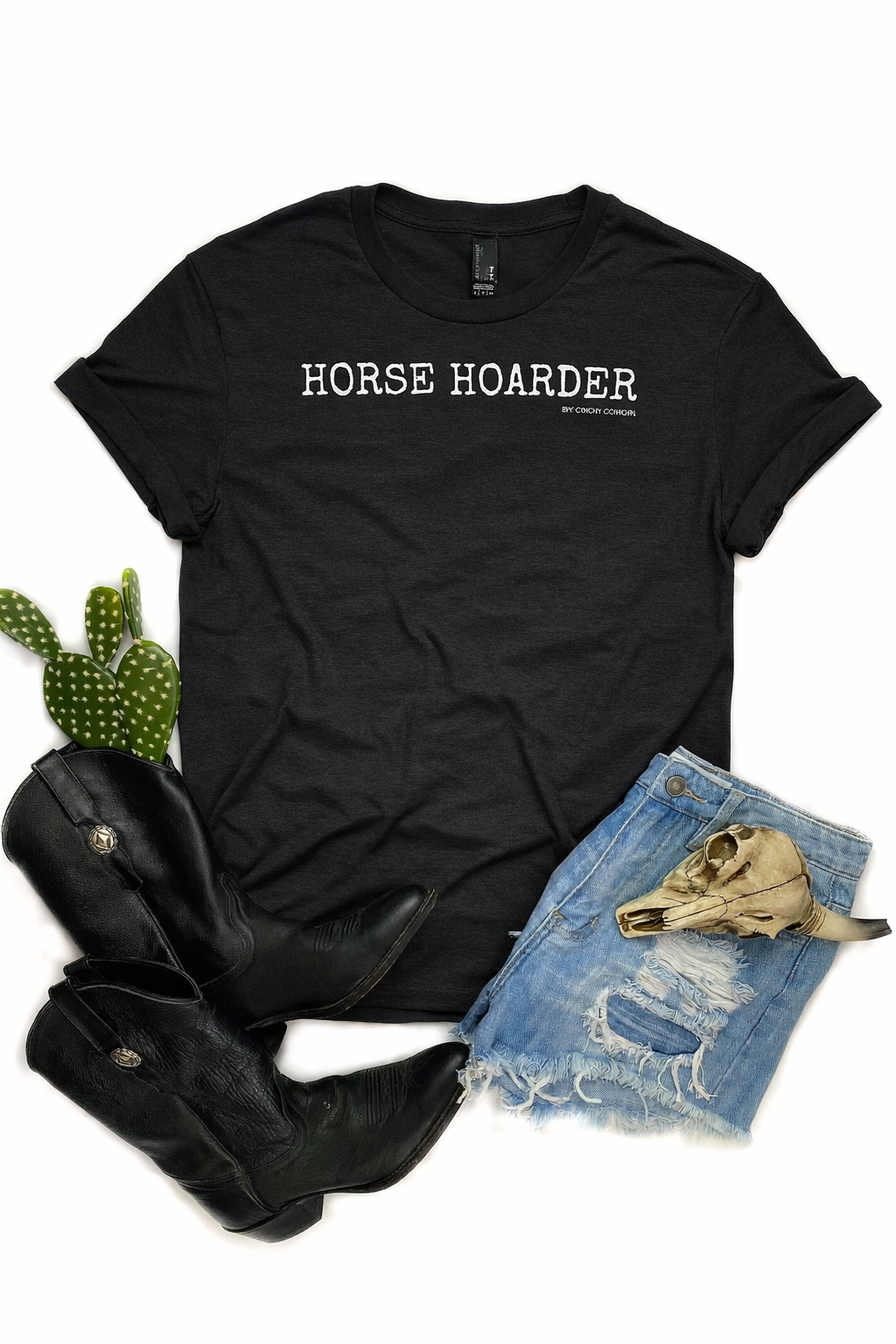 Black Horse Hoarder Graphic Short Sleeve Tee tcc graphic tee The Cinchy Cowgirl