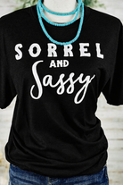 Black Sorrel & Sassy Short Sleeve Graphic Tee tcc graphic tee The Cinchy Cowgirl