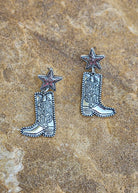 Boot Engraved Stud Earrings Earrings Blue Tortoise