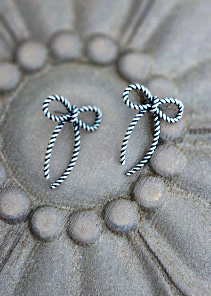 Bow Stud Earrings Earrings Blue Tortoise