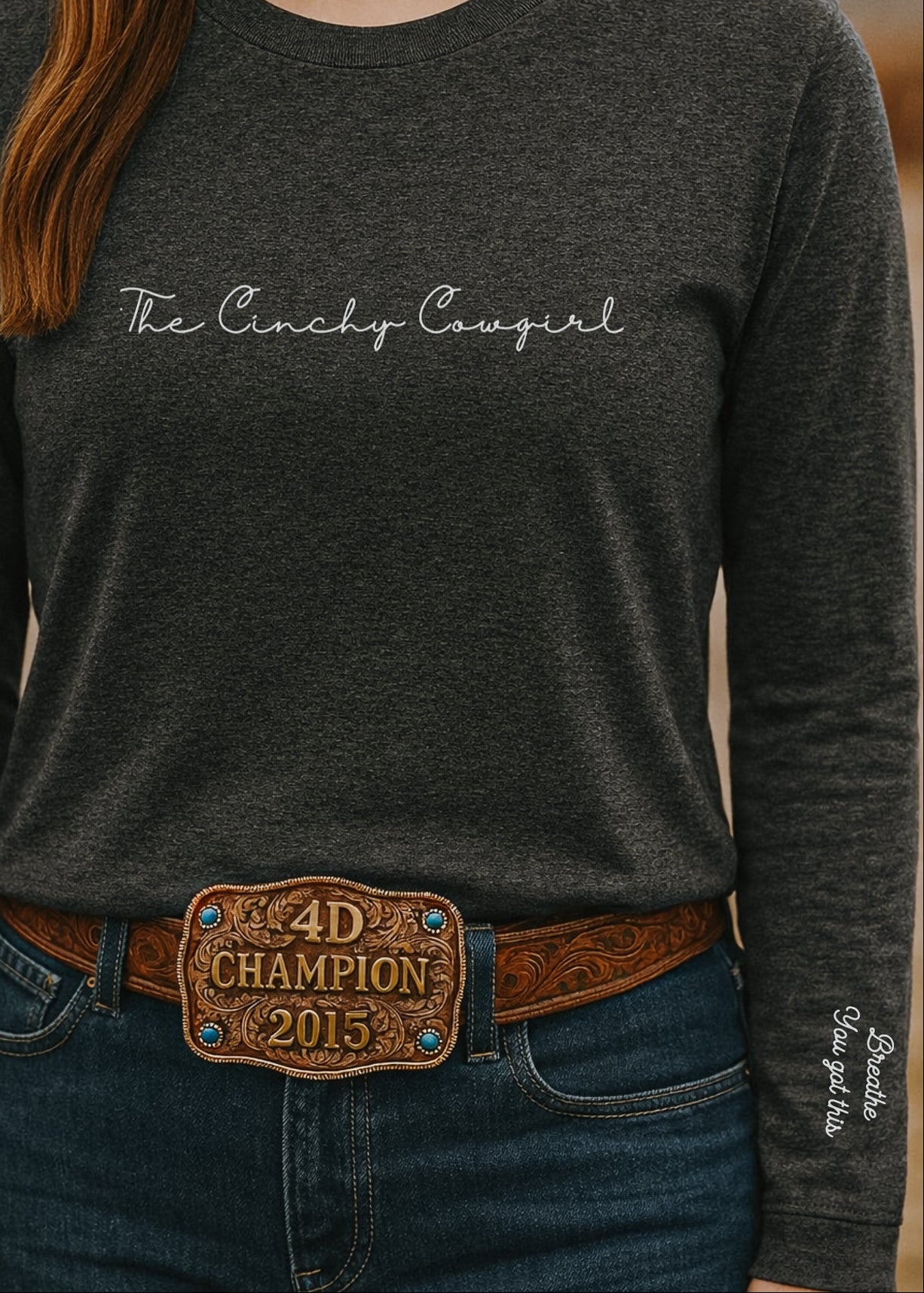 Breathe You Got This Long Sleeve Graphic Tee graphic tee long sleeve The Cinchy Cowgirl