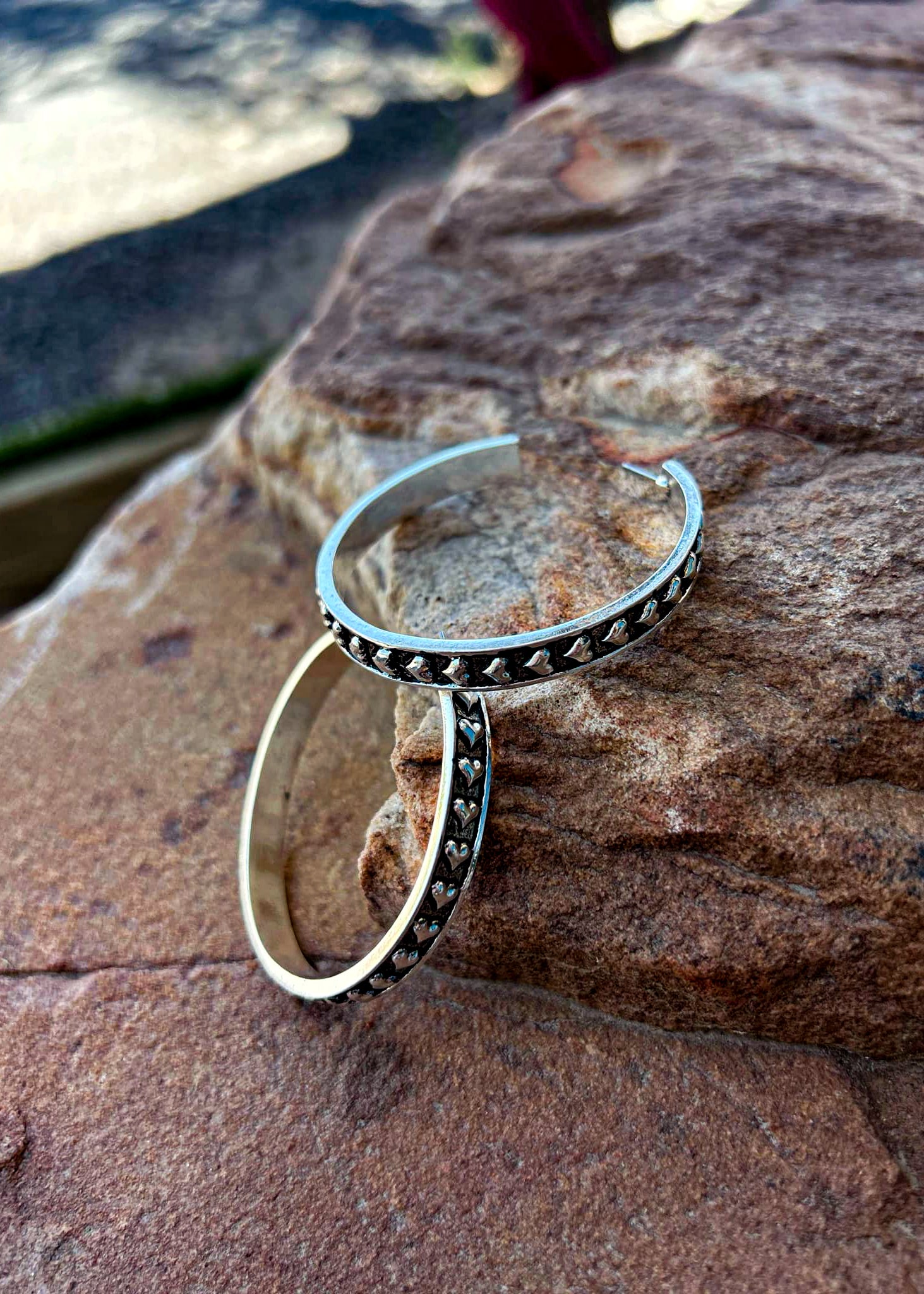 Bubble Heart Hoop Earrings Earrings Blue Tortoise