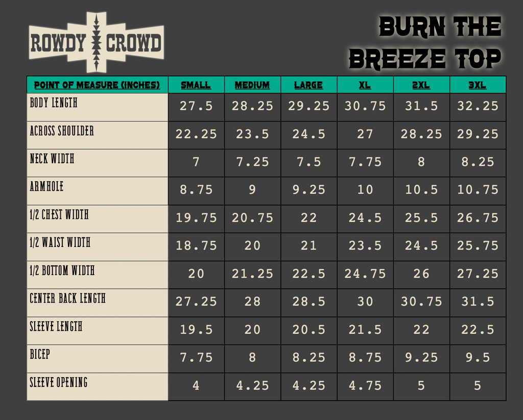 Burn the Breeze Top Fashion Top Rowdy Crowd Clothing   