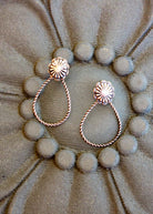 Twisted Teardrop Concho Stud Earrings Earrings Blue Tortoise