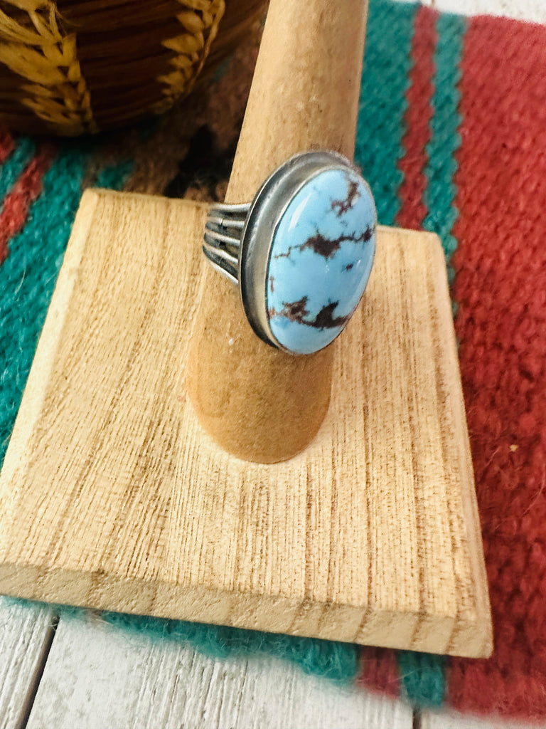 Size 6.5 Navajo Golden Hills Turquoise & Sterling Silver Ring NT jewelry Nizhoni Traders LLC   