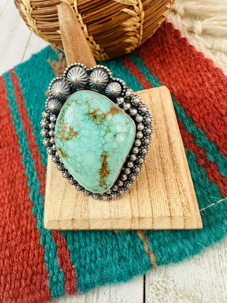 Navajo Royston Turquoise & Sterling Silver Adjustable Ring by Ernest Begay NT jewelry Nizhoni Traders LLC   