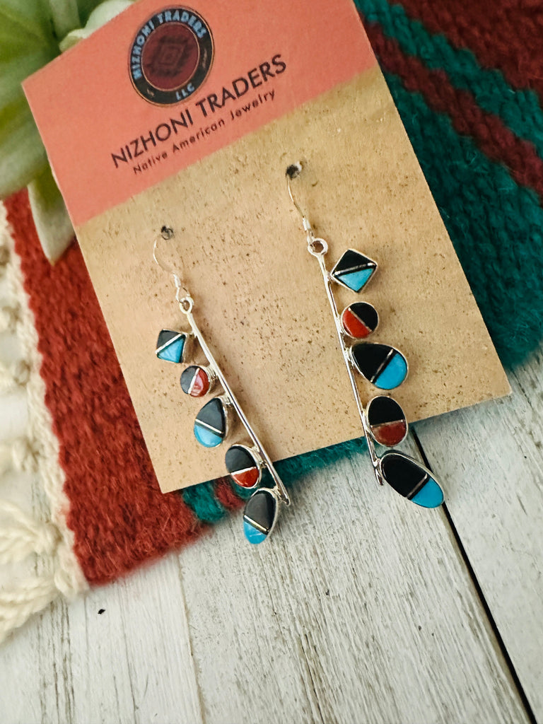 Stories of the Desert Dangle Earrings NT jewelry Nizhoni Traders LLC   