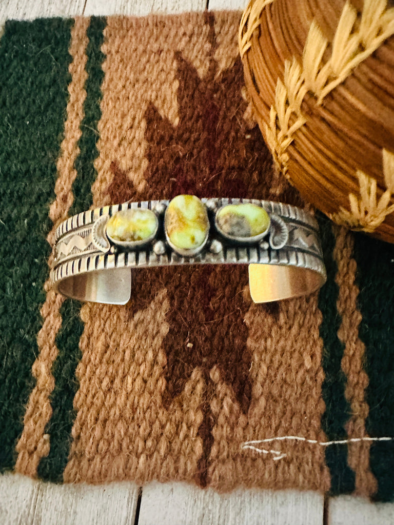 Navajo Palomino Turquoise & Sterling Silver Cuff Bracelet NT jewelry Nizhoni Traders LLC   