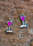 Casino Cocktail Dangle Earrings Earrings Blue Tortoise