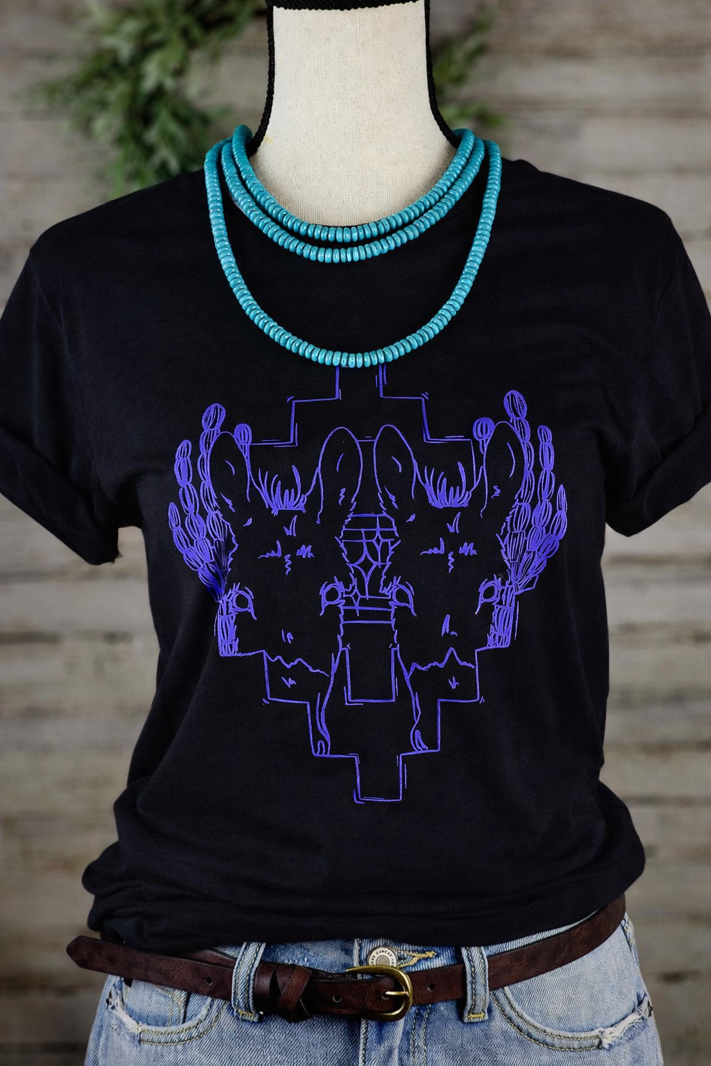 Southwestern Donkey Short Sleeve Tee tcc graphic tee The Cinchy Cowgirl Small Black