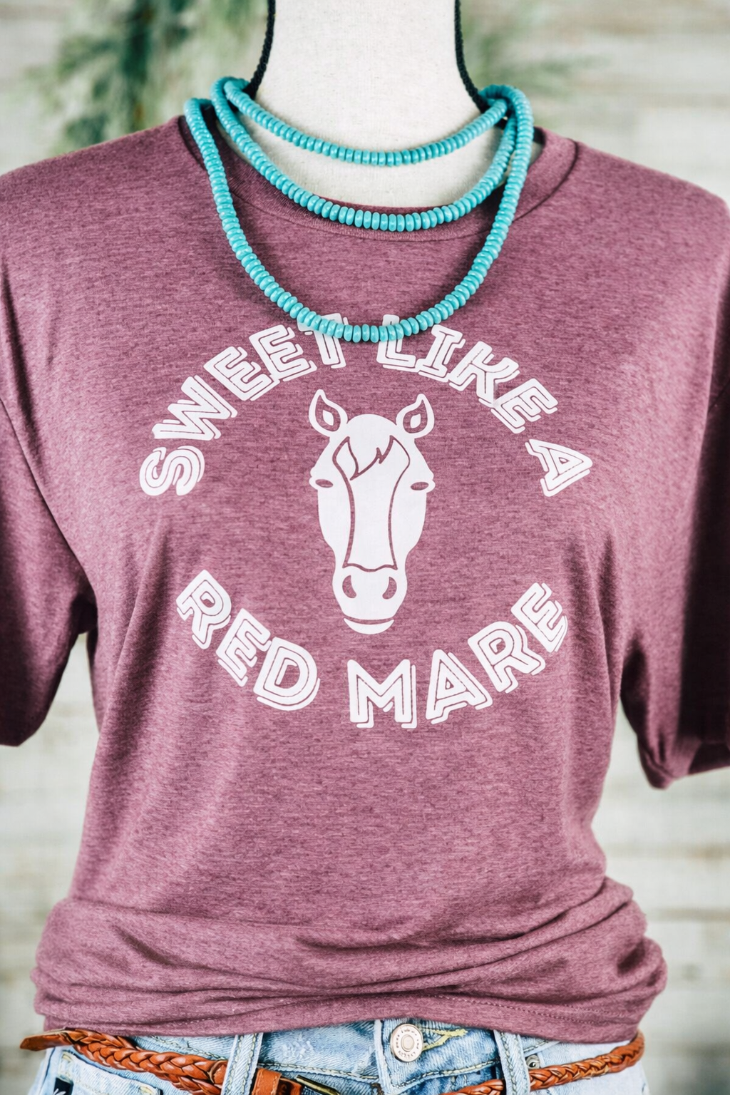 Mauve Sweet Like A Red Mare Short Sleeve Graphic Tee tcc graphic tee The Cinchy Cowgirl