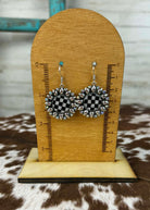 Checkered Flower Dangle Earring Earrings Blue Tortoise