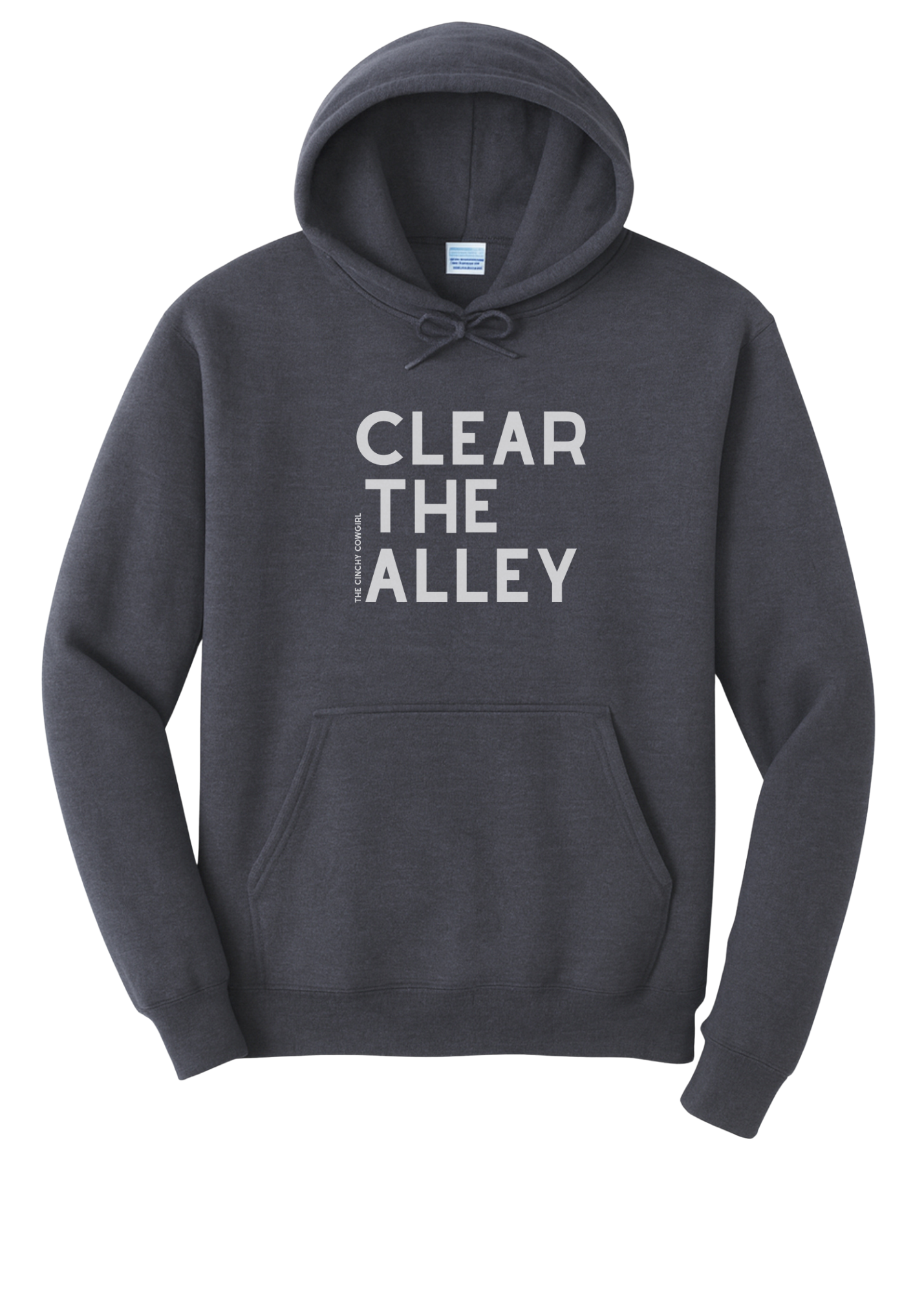 Clear The Alley Hoodie Graphic Hoodie The Cinchy Cowgirl Small Heather Navy