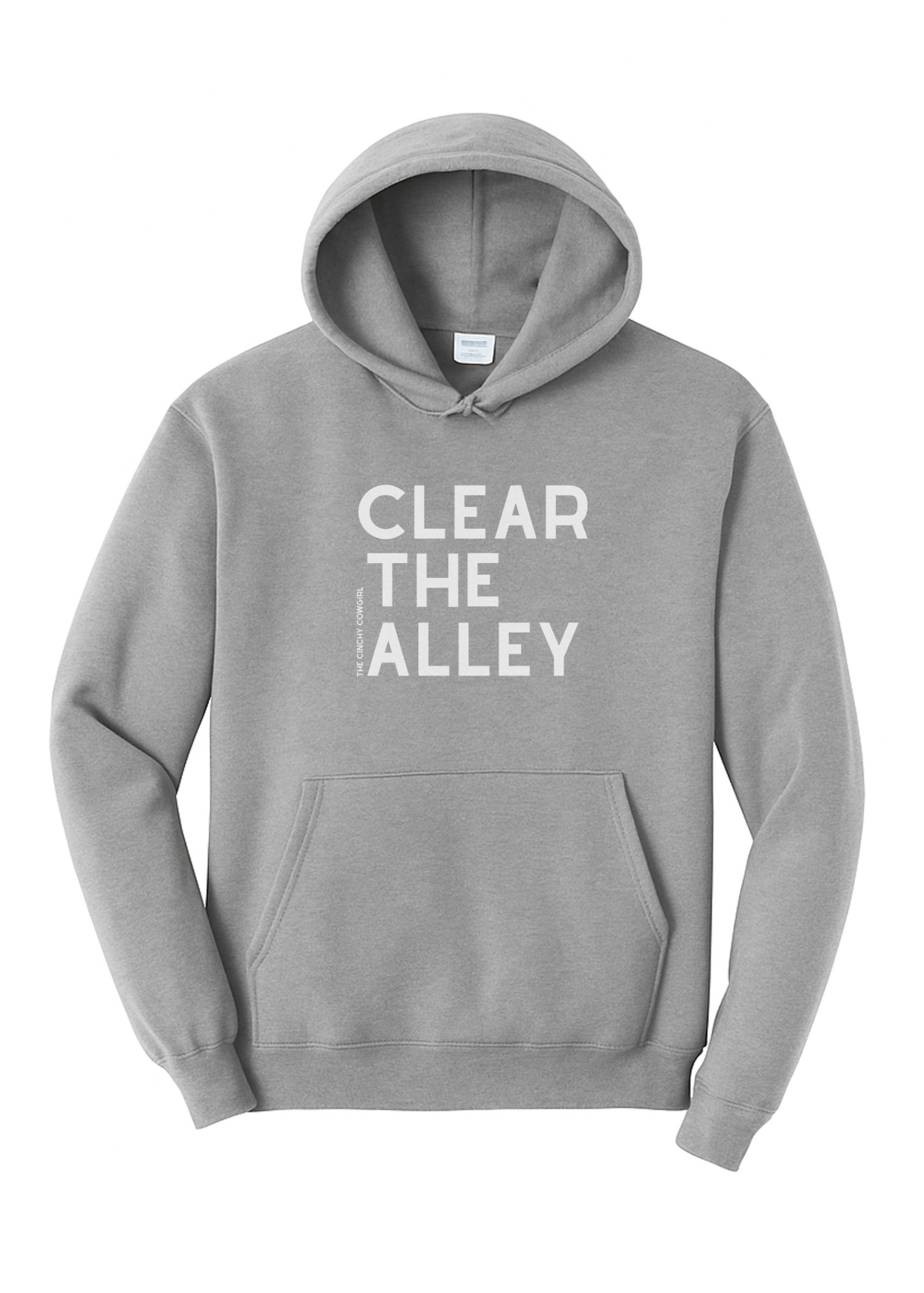 Clear The Alley Hoodie Graphic Hoodie The Cinchy Cowgirl Small Athletic Heather Grey