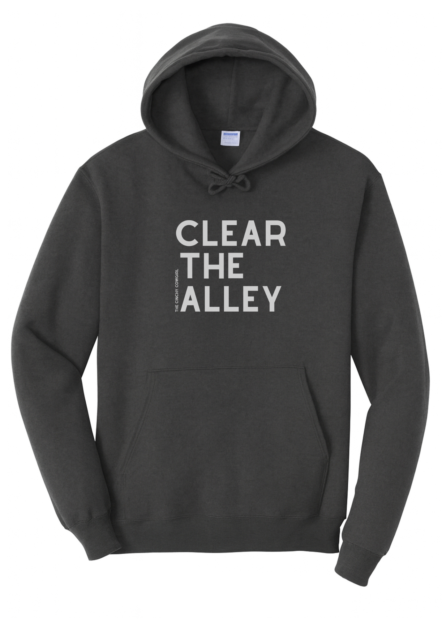 Clear The Alley Hoodie Graphic Hoodie The Cinchy Cowgirl Small Dark Heather Grey