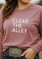 Clear The Alley Long Sleeve Tee Long Sleeve Graphic Tee The Cinchy Cowgirl - Print
