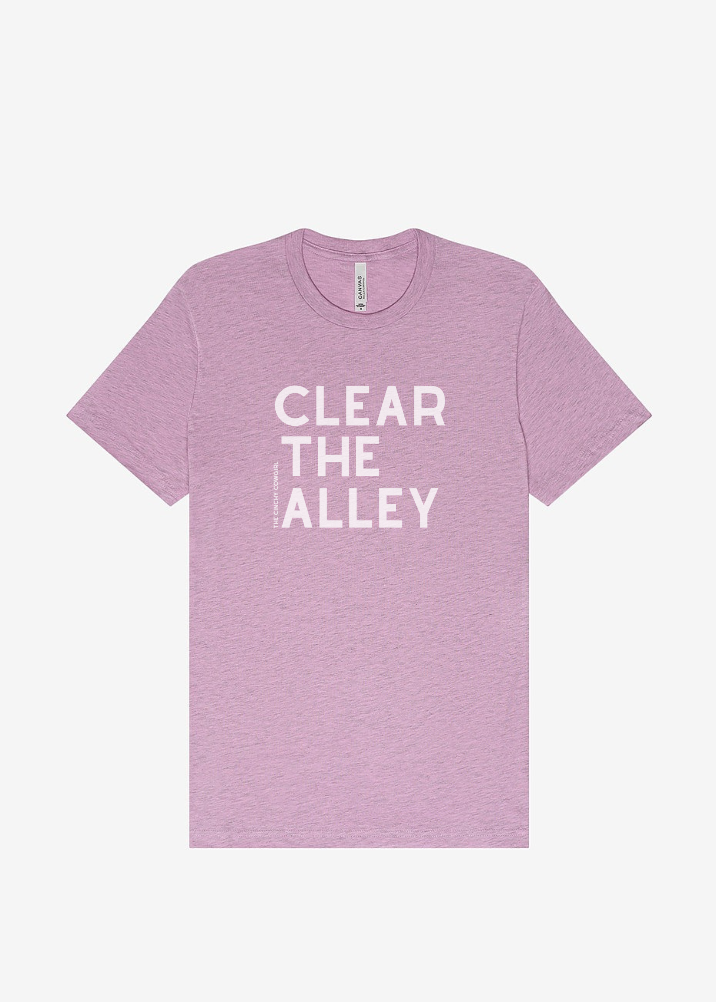 Clear The Alley Short Sleeve Graphic Tee Short Sleeve Graphic Tee The Cinchy Cowgirl Heather Lilac Small