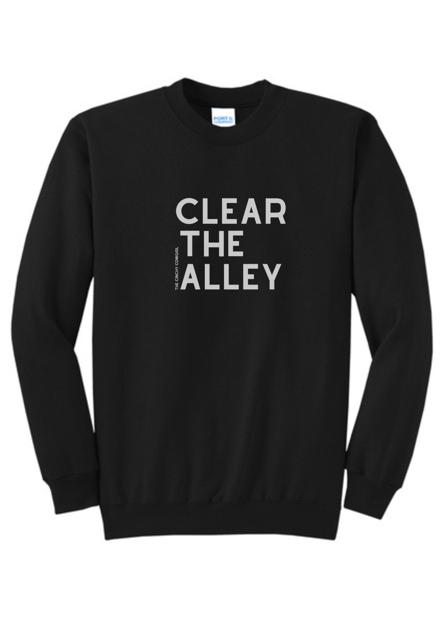 Clear The Alley Pullover Graphic Pullover The Cinchy Cowgirl Small Black
