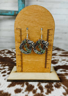 Clover Horse Shoe Dangle Earring Earrings Blue Tortoise
