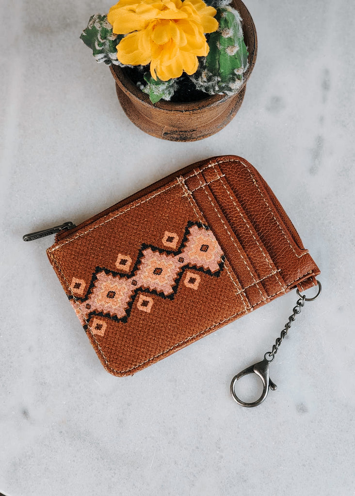 Coffee Aztec Wrangler Zip Card Holder Wallet Card Holder Montana West   