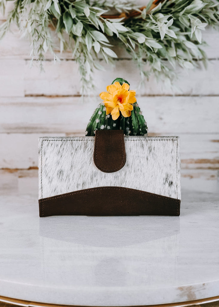 Coffee Rugged Leather & Cowhide Wallet Cowhide Wallet Sorrel South   
