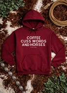 Coffee, Cuss Words & Horses Hoodie Hoodie The Cinchy Cowgirl - Print