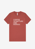 Coffee Scripture Horses Short Sleeve Graphic Tee Short Sleeve Graphic Tee The Cinchy Cowgirl
