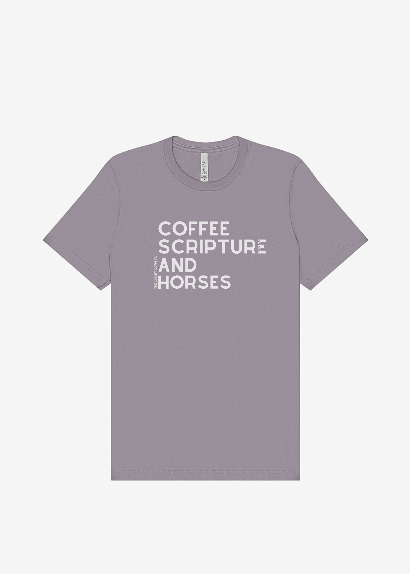 Coffee Scripture Horses Short Sleeve Graphic Tee Short Sleeve Graphic Tee The Cinchy Cowgirl Storm Grey Small