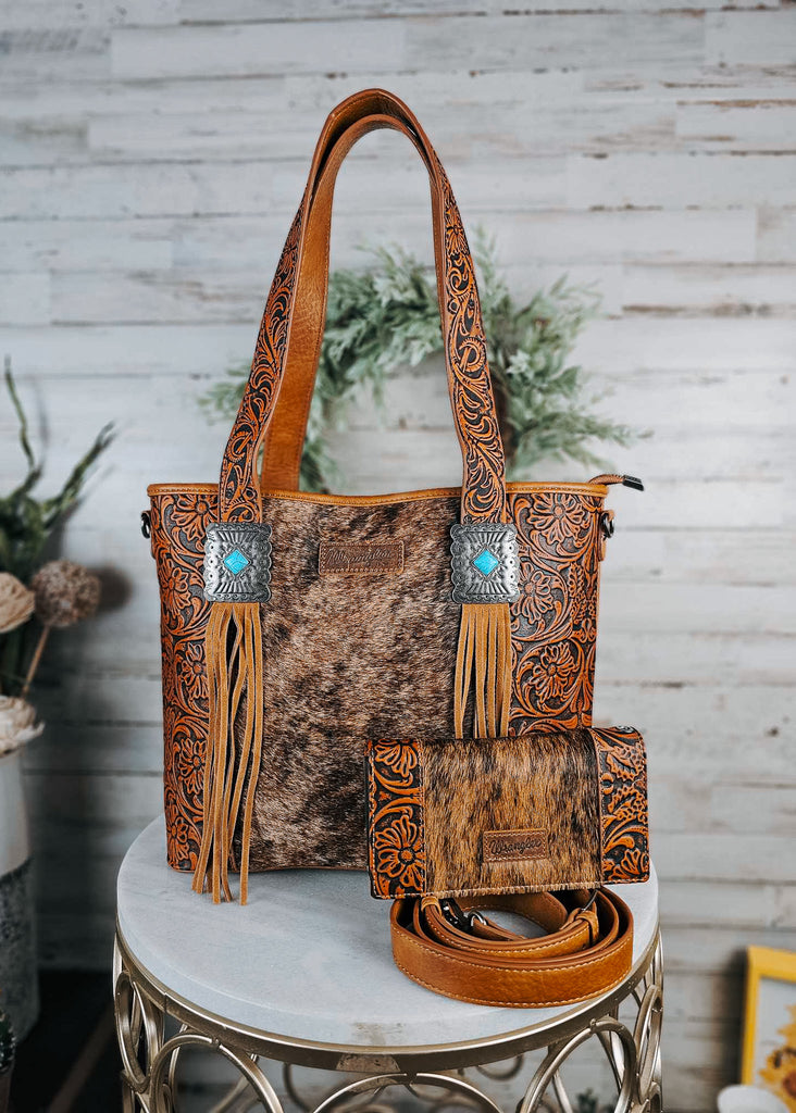 Concealed Carry Brown Waco Tote Handbag & Wallet Set Concealed Carry Handbag Montana West   