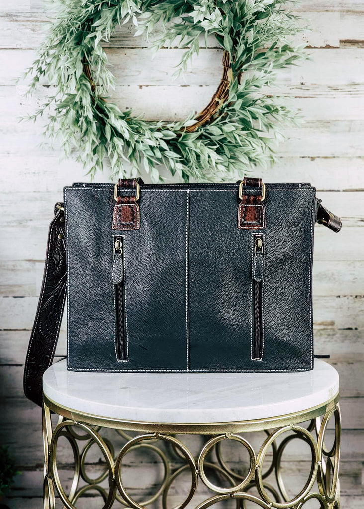 Concealed Carry Small Cowhide Tooled Leather Handbag Concealed Carry Handbag The Cinchy Cowgirl (VEN)   