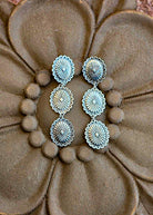 Concho Trio Drop Stud Earrings Earrings Blue Tortoise