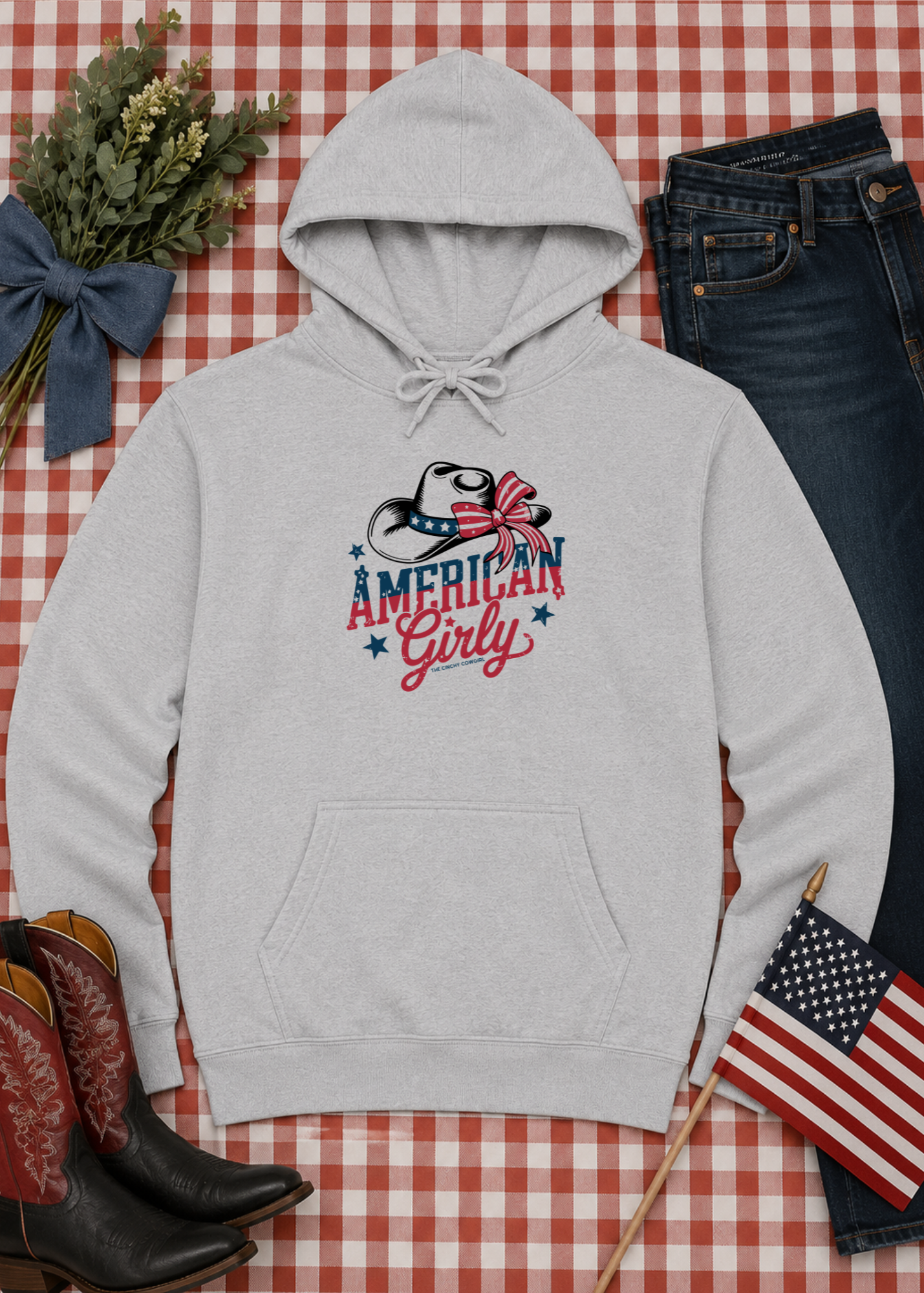 American Girly Hoodie Hoodie The Cinchy Cowgirl - Print