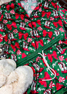 Cowboy Boots & Peppermint Spades Christmas Silky Shorts Pajamas silky pajamas - shorts The Cinchy Cowgirl (YC)