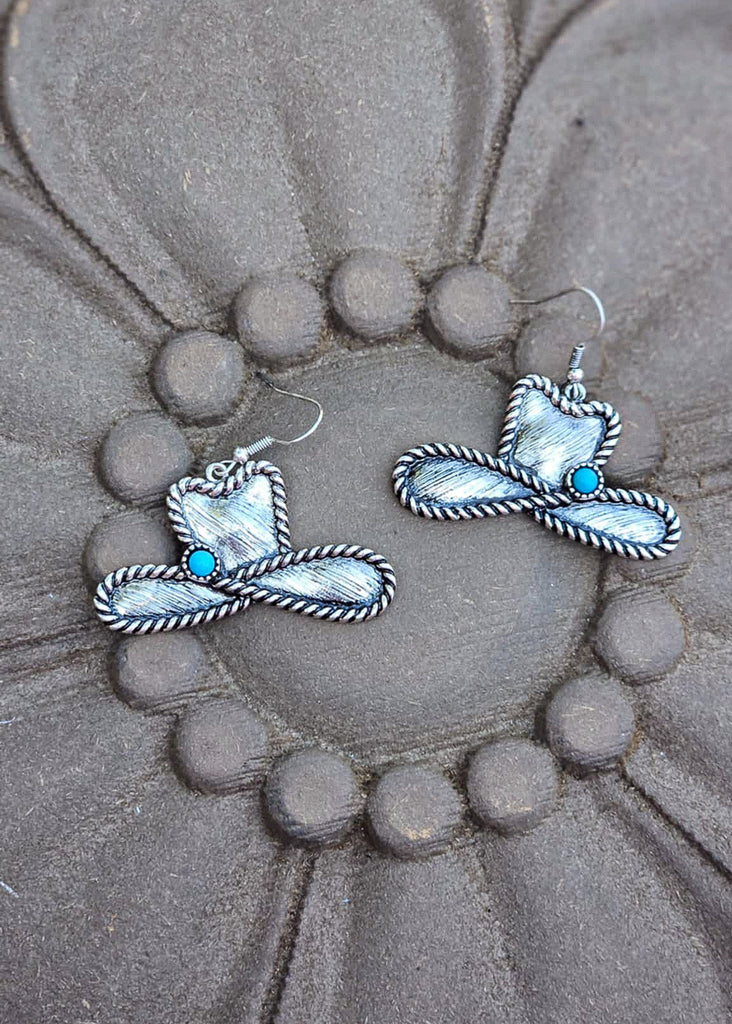 Cowboy Hat Dangle Earrings Earrings Blue Tortoise