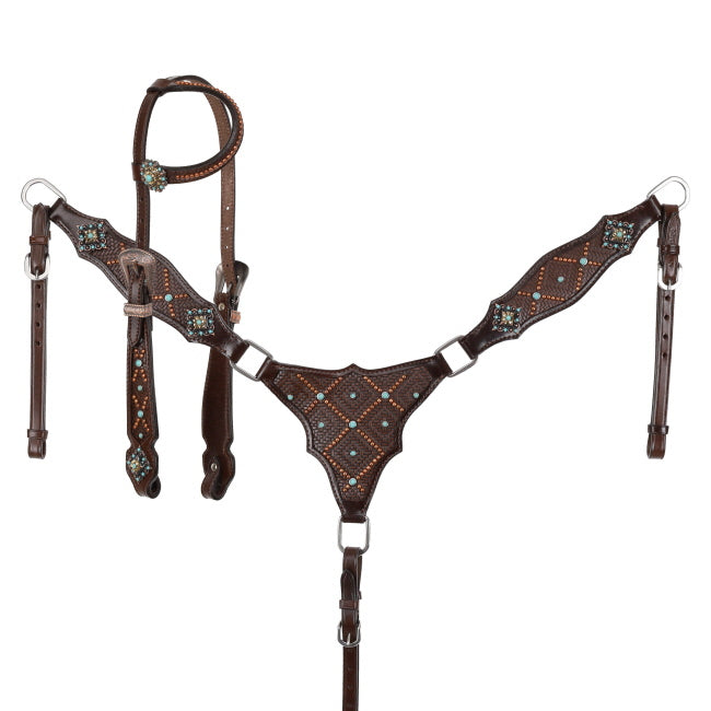 Cowboy's Weave One Ear Headstall and Breastcollar Set headstall set Shiloh