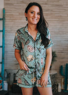 Cowgirl Bosal Silky Pajamas - Shorts silky pajamas - shorts The Cinchy Cowgirl (YC)