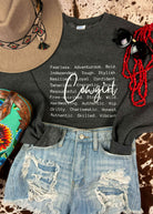 Dark Grey Cowgirl. Graphic Pullover tcc graphic tee The Cinchy Cowgirl